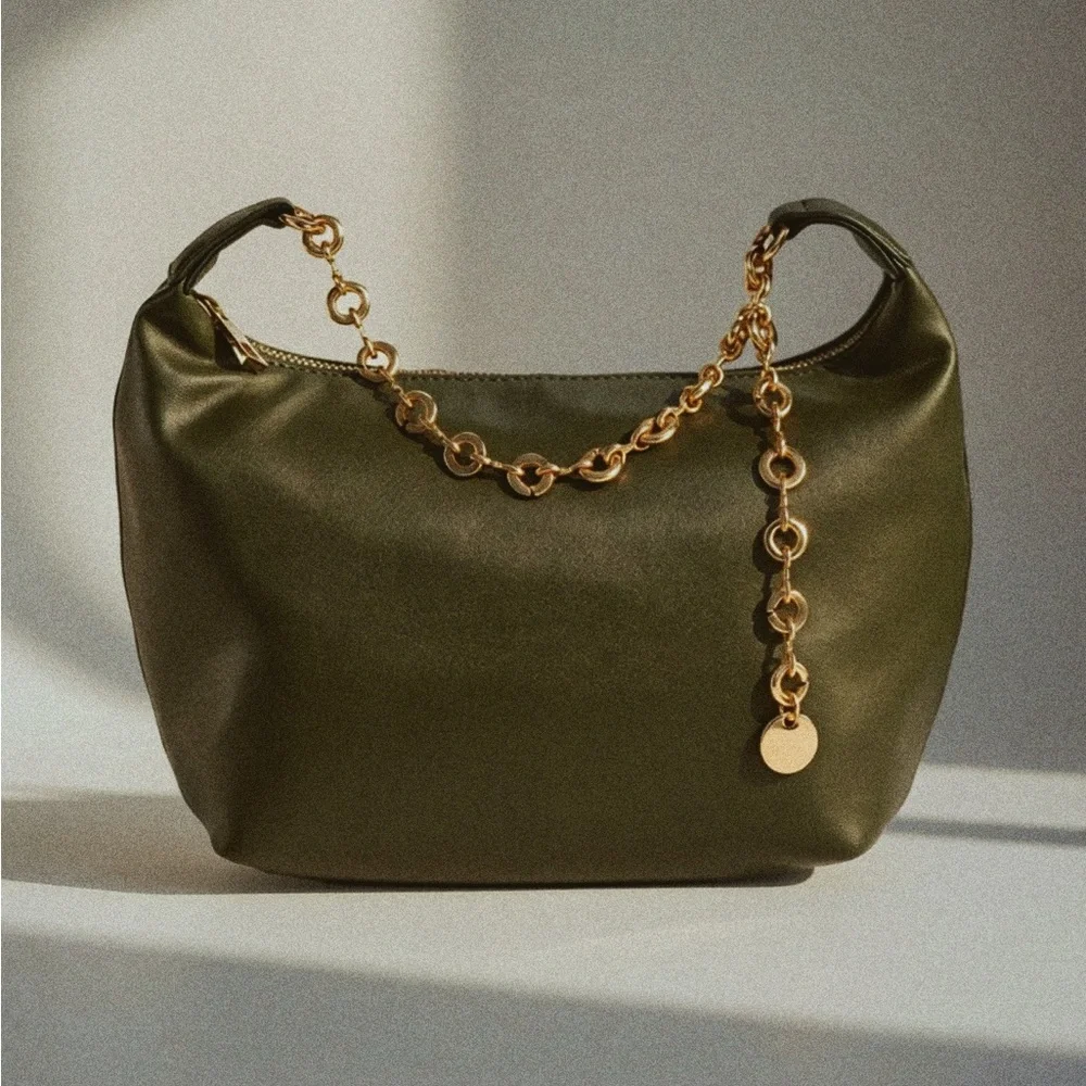 NWT A New Day Olive Green Hobo Bag • Gold Chain • Chic Everyday Shoulder